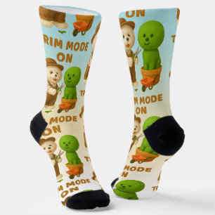 Trim Mode On: Cute Gardener Dog & Topiary Art Socks