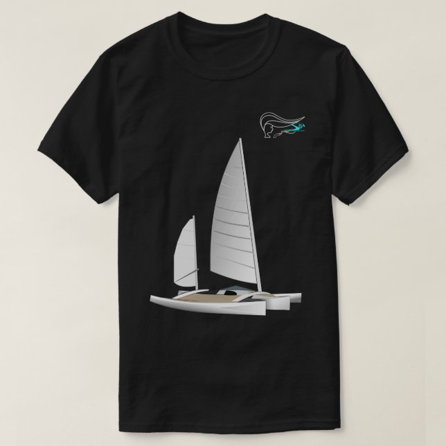 Trimaran Newick Spark T-Shirt (Design Front)
