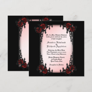 Trimestre Rose Goth Thème Faire-part de mariage