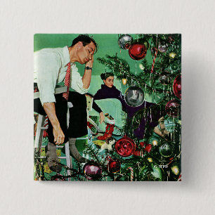 Trimming the Tree 2 Inch Square Button