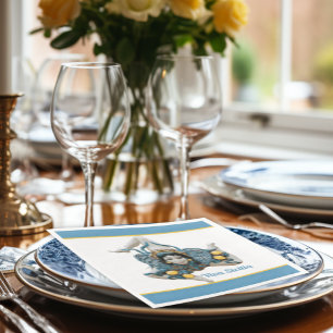 Trinacria of Sicily Sicilia Blue and Yellow Napkin