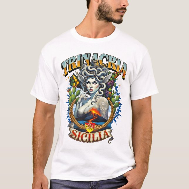 Trinacria Retro Style T-Shirt  (Front)