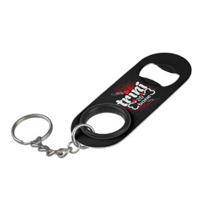 Trini 2D Bone with Dot Pattern Flag and Your Name Keychain Bottle Opener