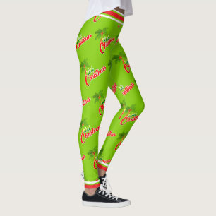 Trini Christmas on Bright Green Leggings
