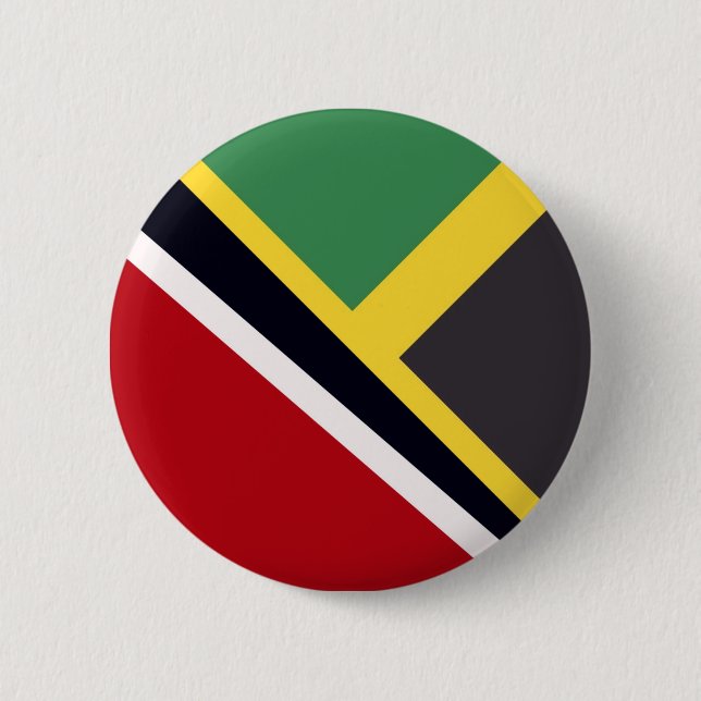 Trini Jamaican Flag | Trinidad Jamaica Flag 2 Inch Round Button (Front)