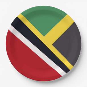 Trini Jamaican Flag Trinidad Jamaica Flag Paper Plate