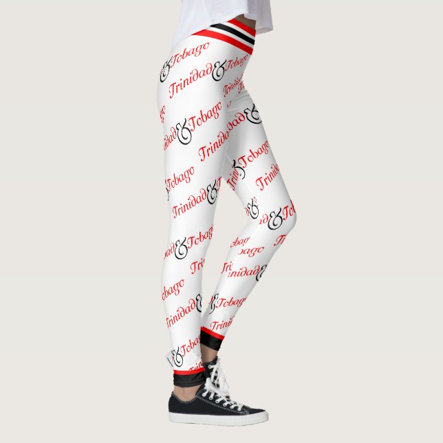 Trini / Trinidad & Tobago Patriotic - White Leggings (Right)