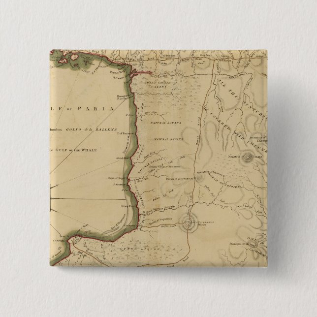 Trinidad 2 inch square button (Front)