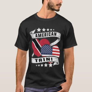 Trinidad American flag half trini half american T-Shirt