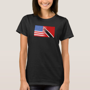 Trinidad American Flag Trinidadian Tobagonian Usa T-Shirt