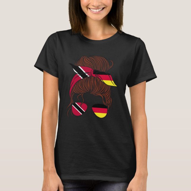 Trinidad and Germany Mix Half Trinidadian half Ger T-Shirt (Front)