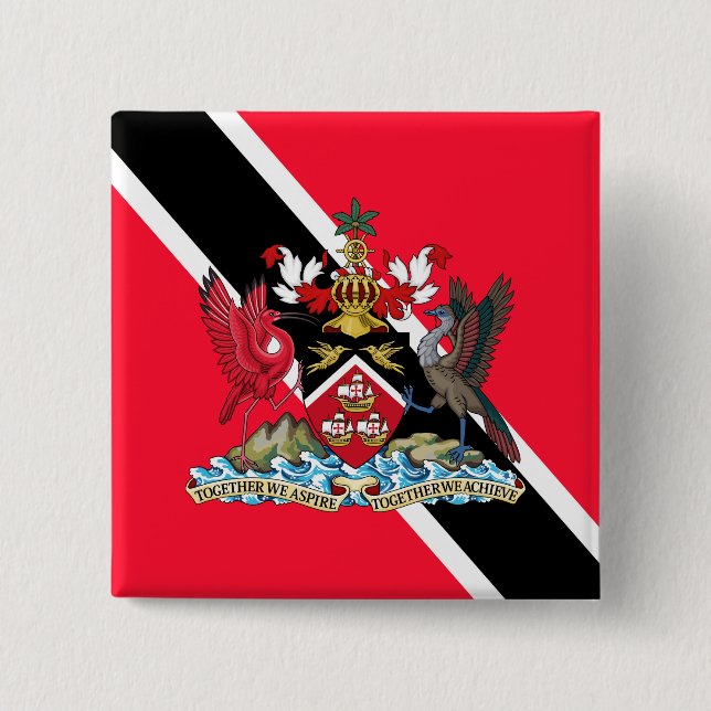 Trinidad and Tobago 2 Inch Square Button (Front)