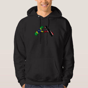 Trinidad And Tobago Brazil Flag Heart Mix Heritage Hoodie