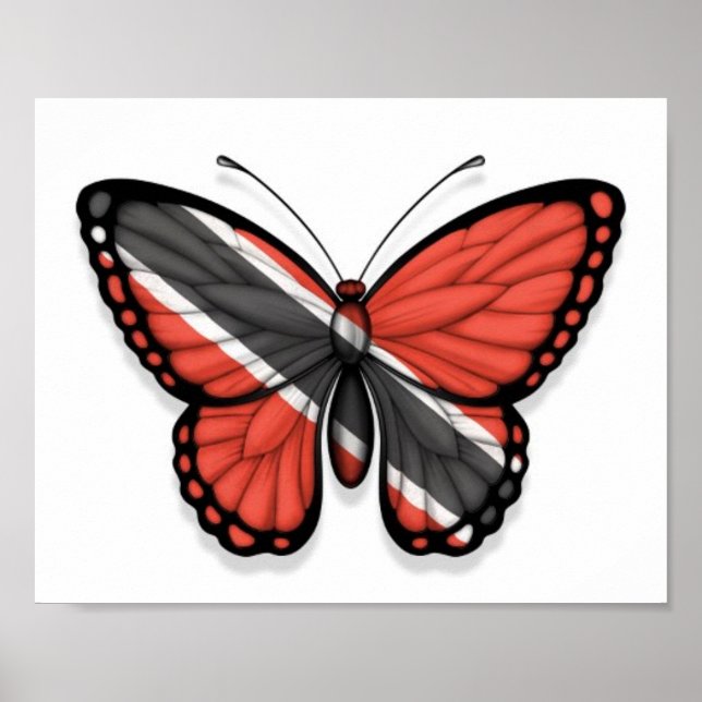Trinidad and Tobago Butterfly Flag Poster (Front)