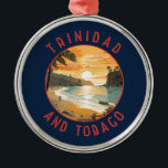 Trinidad and Tobago Caribbean Distressed Circle Metal Ornament<br><div class="desc">Trinidad and Tobago retro vector travel design. Trinidad and Tobago is known for its beaches,  culture,  and wildlife. The country is considered one of the most prosperous and industrialized in the Caribbean.</div>