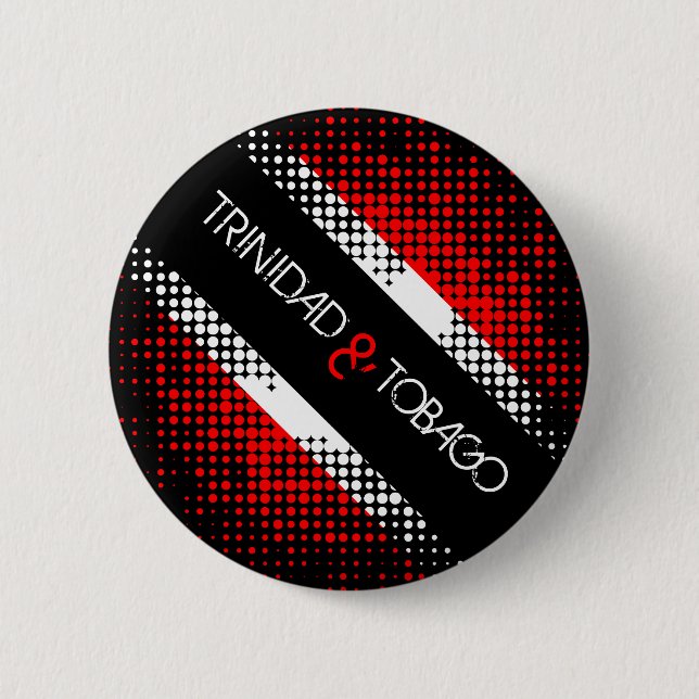 Trinidad and Tobago Dot Pattern Flag 2 Inch Round Button (Front)