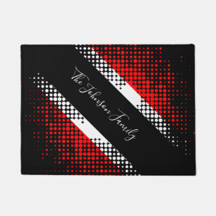 Trinidad and Tobago Dot Pattern Flag   Family Name Doormat