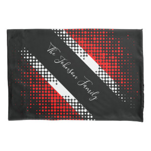 Trinidad and Tobago Dot Pattern Flag   Family Name Pillowcase