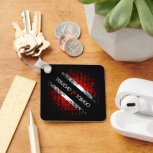 Trinidad and Tobago Dot Pattern Flag Keychain