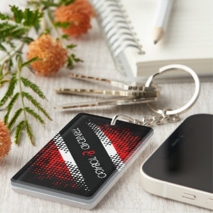 Trinidad and Tobago Dot Pattern Flag Keychain