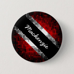 Trinidad and Tobago Dot Pattern Flag with Name 2 Inch Round Button