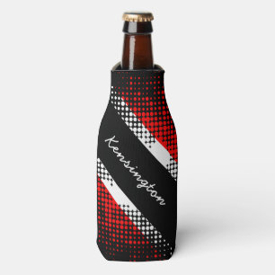 Trinidad and Tobago Dot Pattern Flag with Name Bottle Cooler