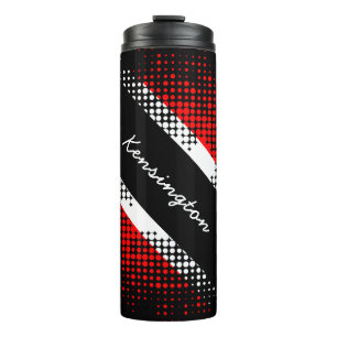 Trinidad and Tobago Dot Pattern Flag with Name Thermal Tumbler