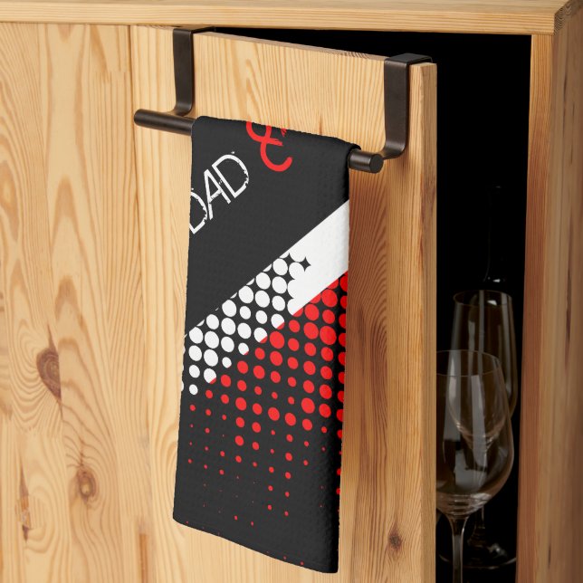 Trinidad and Tobago Dot Pattern Flag with Text Kitchen Towel (Thirds Fold)