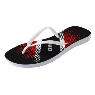 Trinidad and Tobago Dot Pattern Flag  (Your Name) Flip Flops