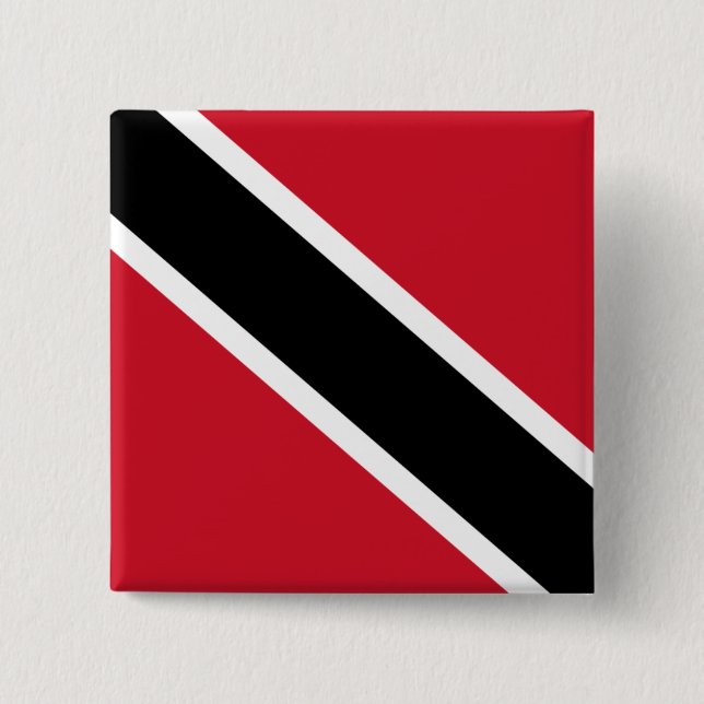 trinidad and tobago flag 2 inch square button (Front)