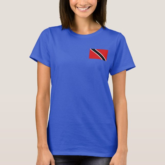 Trinidad and Tobago Flag and Map dk T-Shirt (Front)