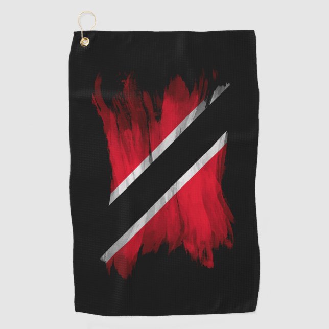 Trinidad and Tobago flag brush stroke Golf Towel (Front)
