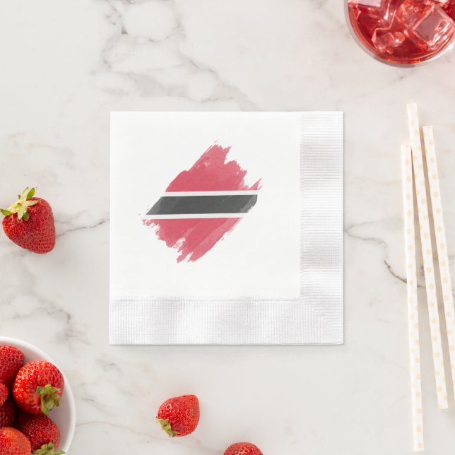 Trinidad and Tobago flag brush stroke, national fl Napkin (Insitu)