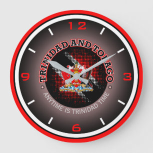 Trinidad and Tobago Flag (Dot Pattern) Large Clock