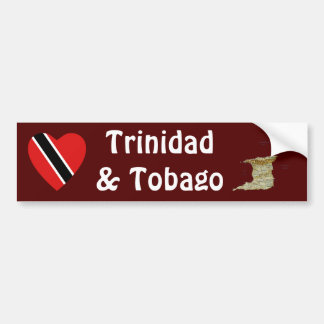 Trinidad and Tobago Flag Heart+ Map Bumper Sticker