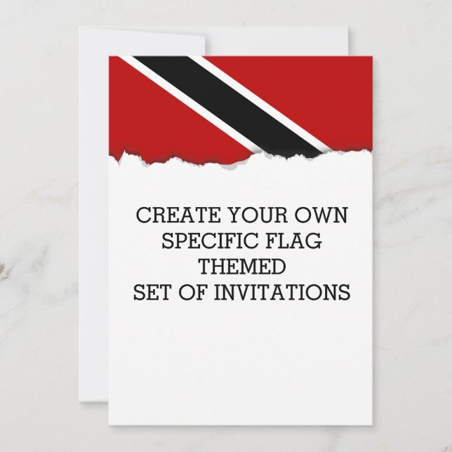 Trinidad and Tobago Flag Invitation (Front)