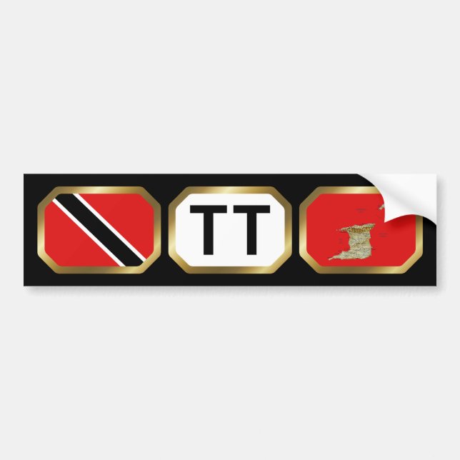 Trinidad and Tobago Flag Map Code Bumper Sticker (Front)