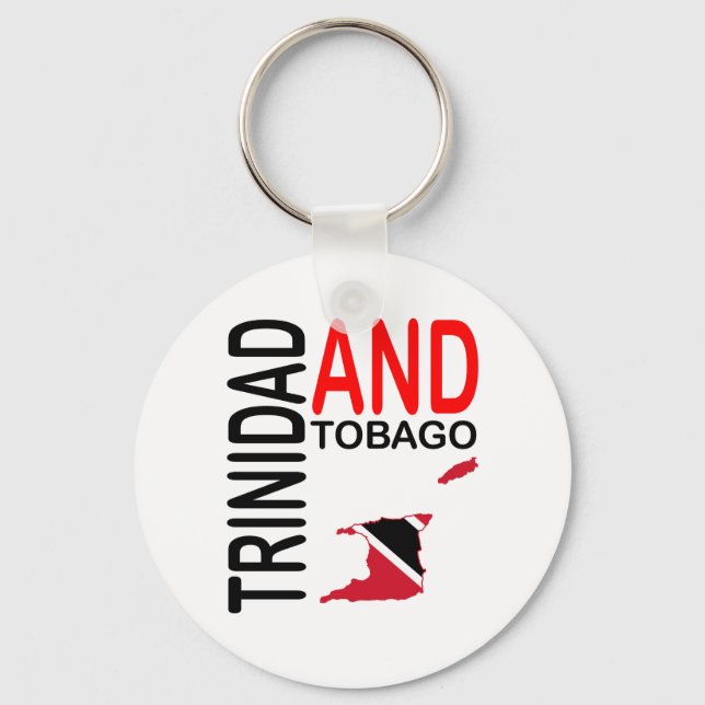 Trinidad and Tobago Flag Map Keychain (Front)
