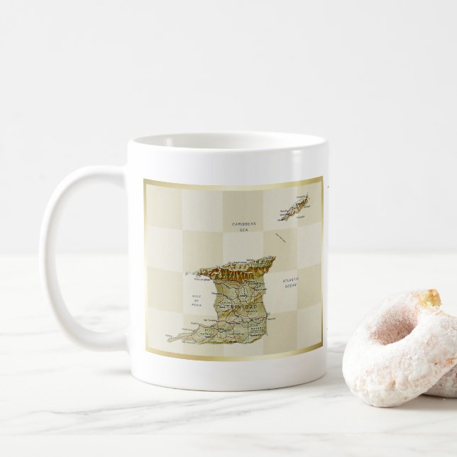 Trinidad and Tobago Flag + Map Mug (With Donut)