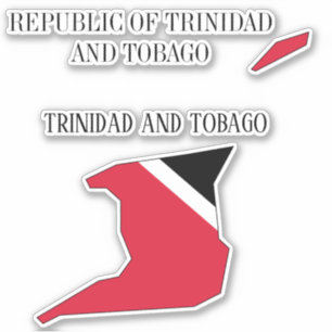 Trinidad and Tobago Flag Map Outline