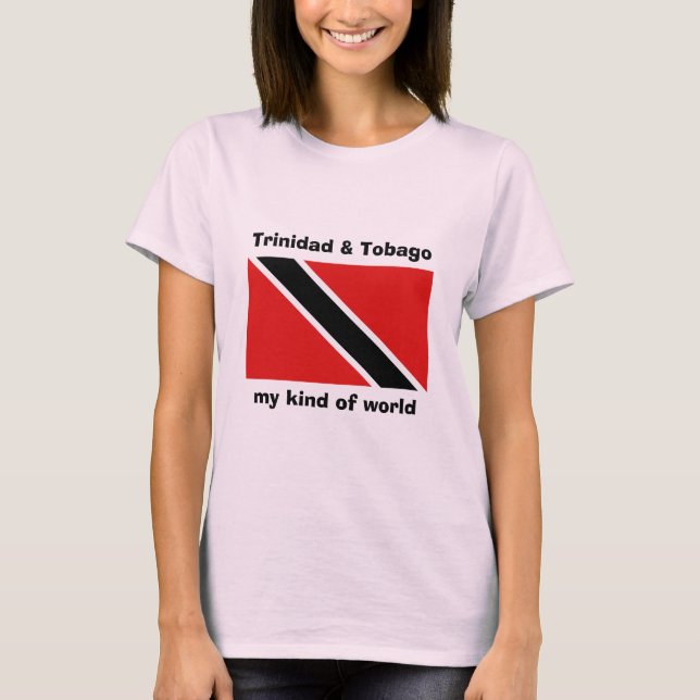Trinidad and Tobago Flag + Map + Text T-Shirt (Front)