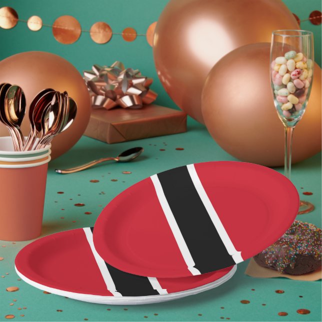 Trinidad and Tobago flag Paper Plate (Multi)