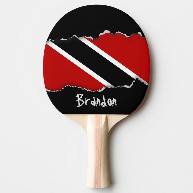 Trinidad and Tobago Flag Ping Pong Paddle (Front)
