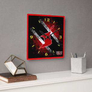 Trinidad and Tobago Flag Square Wall Clock