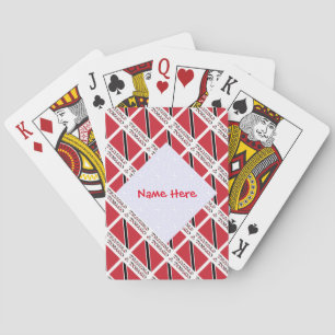 Trinidad and Tobago Flag Tiled Red Personalization Playing Cards