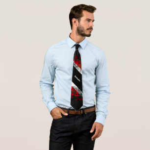 Trinidad and Tobago Flag with Name on Abstract Tie