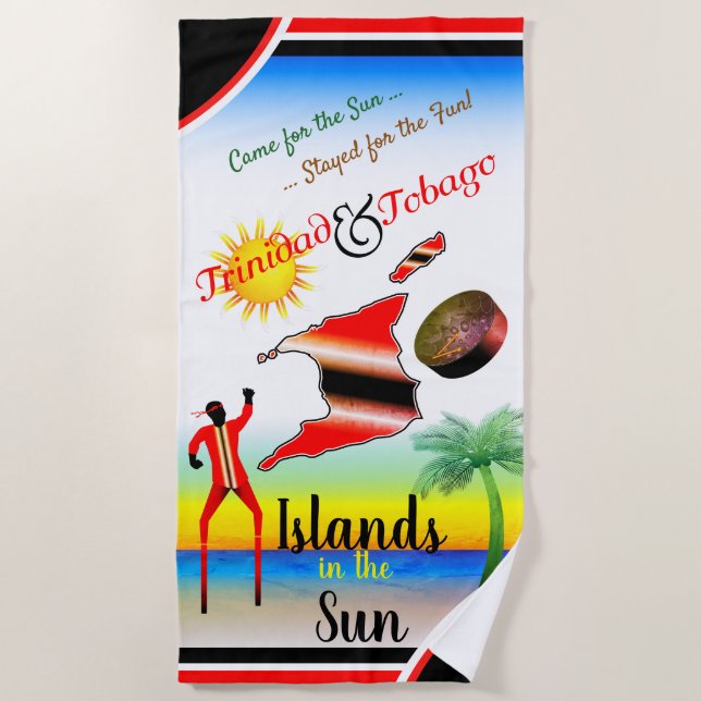 Trinidad and Tobago - Islands in the Sun Beach Towel (Front)
