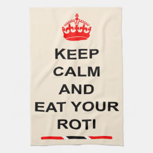 Trinidad and Tobago Keep Calm And Eat Your Roti Kitchen Towel