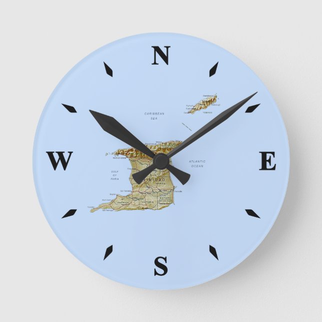Trinidad and Tobago Map Clock (Front)