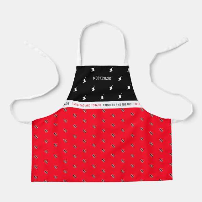 Trinidad and Tobago Map & Flag with Name Apron (Front)